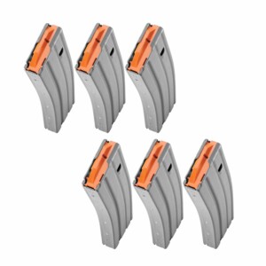 6-Pack - Duramag Speed AR-15 30 Round Aluminum Magazine - GRY