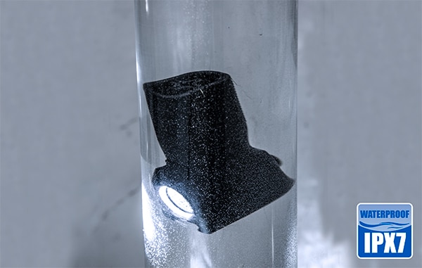 IPX7 waterproof design withstands full immersion in 1 meter of water for 30 minutes