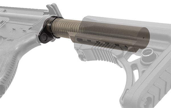 This assembly will accept any mil-spec sliding stock