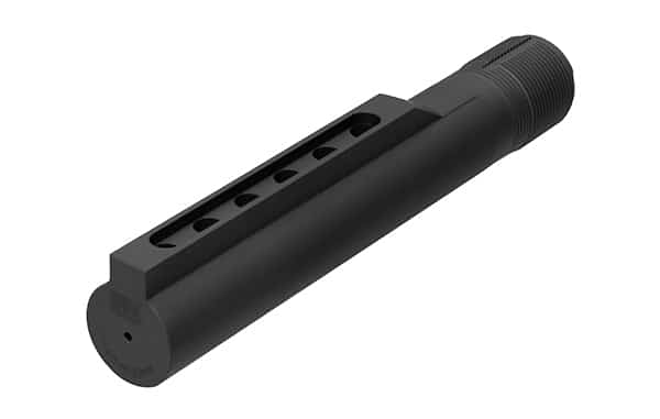 Black buffer tube is hardcoat anodized