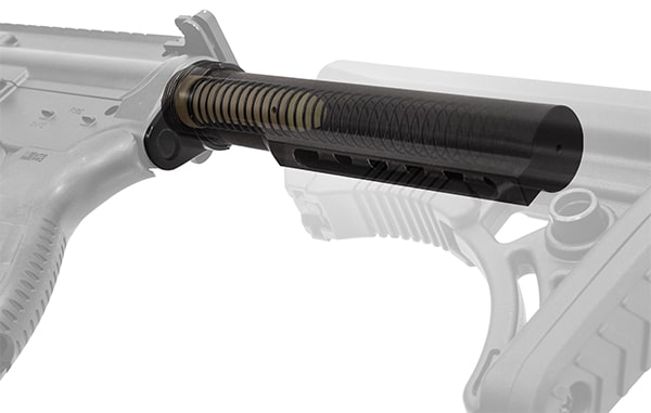 This assembly will accept any mil-spec sliding stock