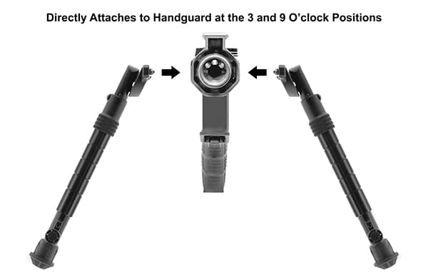 Unique 2-Piece design makes the bipod part of the rifle, not just a bolt-on part