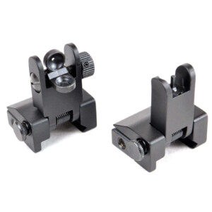 AT3™ Flip-Up Spring-Assisted Backup Iron Sights - Front & Rear Set - Same Plane